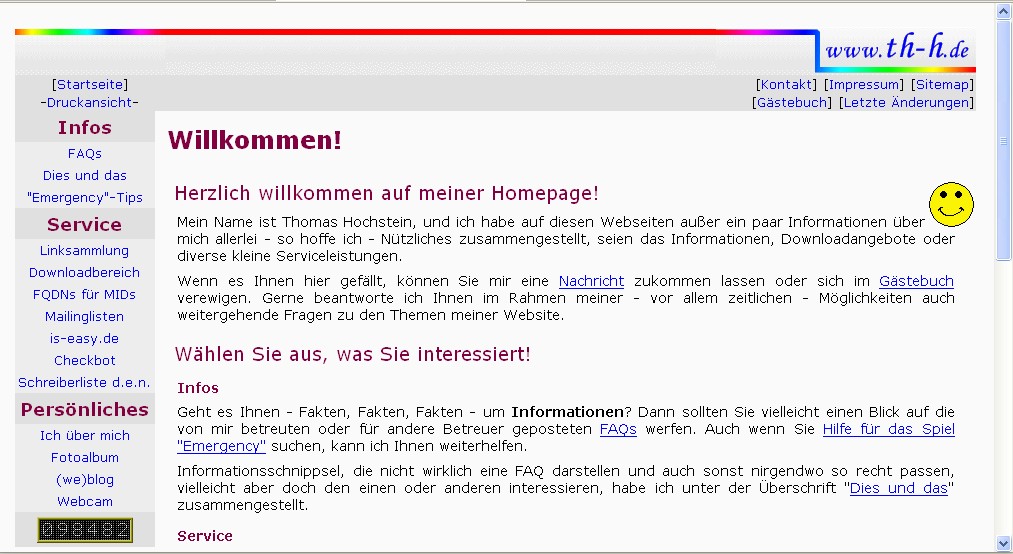 Screenshot von th-h.de, Version 3.x