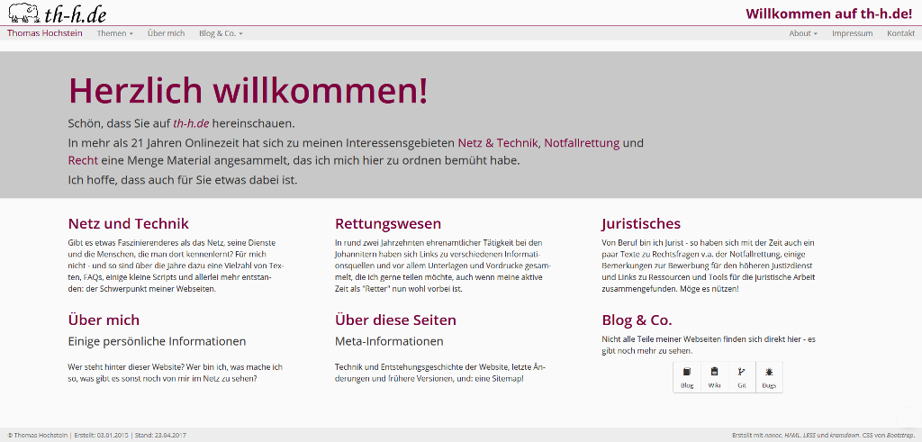 Screenshot von th-h.de, Version 5.x