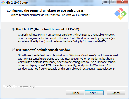 Auswahl des Terminal-Emulators screenshot